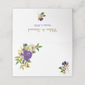 パープル金ゴールドウォーターカラーブケ結婚ーズ プレイスカード (外部開封)