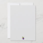 パープル金ゴールドウォーターカラーブケ結婚ーズ 招待状 (裏面)