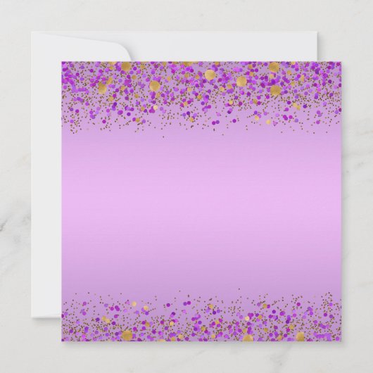 パープル金ゴールドエスニックプリンセスベビーシャワー 招待状 (裏面)