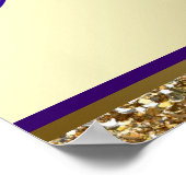 パープル金ゴールドエレガントイベントウェルカムサイン ポスター (角)