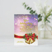 パープル金ゴールドエレガントカンパニーホリデーパーティー インビテーションポストカード (スタンド正面)