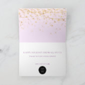 パープル金ゴールドオーナメントビジネスホリデーカード シーズンカード (内部)