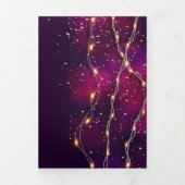 パープル金ゴールドカスタムネオン招待状 三つ折り招待状 (カバー)