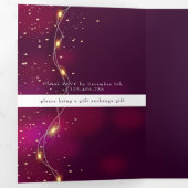 パープル金ゴールドカスタムネオン招待状 三つ折り招待状 (内部最初)