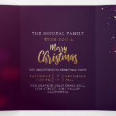 パープル金ゴールドカスタムネオン招待状 三つ折り招待状 (内部中)