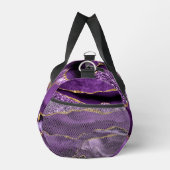 パープル金ゴールドカスタム大理石あなたの名前 ダッフルバッグ (右)