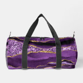 パープル金ゴールドカスタム大理石あなたの名前 ダッフルバッグ (裏面)