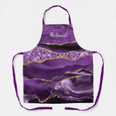 パープル金ゴールドカスタム大理石エプロン エプロン (正面)