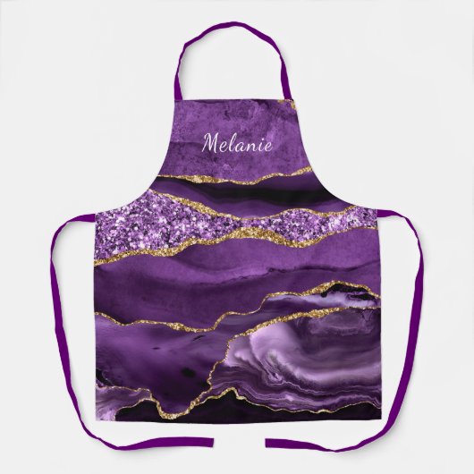 パープル金ゴールドカスタム大理石エプロン エプロン (正面)