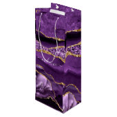 パープル金ゴールドカスタム大理石抱き枕 ワインギフトバッグ (裏面アングル)