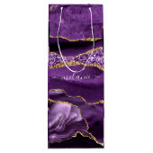 パープル金ゴールドカスタム大理石抱き枕 ワインギフトバッグ (裏面)