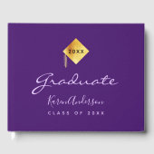 パープル金ゴールドキャップ卒業パーティー ゲストブック (正面)