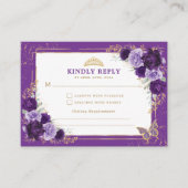 パープル金ゴールドキンセアニェラミクリン15アノスRSVP エンクロージャーカード (正面)