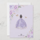 パープル金ゴールドキンセアニラブラウンスキンバタフライパーティー 招待状 (裏面)