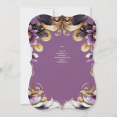 パープル金ゴールドクインセアニラドレス 招待状 (裏面)