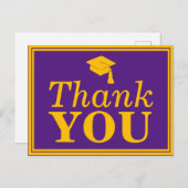 パープル金ゴールドグラッドキャップサンキュー ポストカード (正面/裏面)