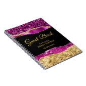 パープル金ゴールドグラムティアーズSweet sixteenゲストブック ノートブック (右側)