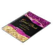 パープル金ゴールドグラムティアーズSweet sixteenゲストブック ノートブック (左側)