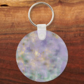 パープル金ゴールドグラムティール（緑がかった色）抽象芸術モノグラム キーホルダー (裏面)