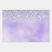 パープル金ゴールドグラムレオパードプリント ラッピングペーパーシート (正面3)