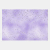 パープル金ゴールドグラムレオパードプリント ラッピングペーパーシート (正面2)