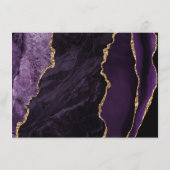 パープル金ゴールドグリッターアゲートストン結婚ズ エンクロージャーカード (裏面)