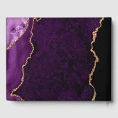 パープル金ゴールドグリッターアゲ結婚ート ゲストブック (裏面)