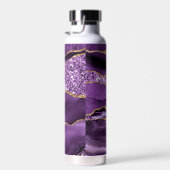 パープル金ゴールドグリッターウォーターボトル名前をカスタムする ウォーターボトル (右面)