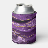 パープル金ゴールドグリッタークーラーボックスと名前をカスタムする 缶クーラー (缶正面)