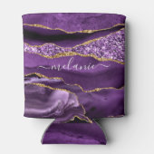 パープル金ゴールドグリッタークーラーボックスと名前をカスタムする 缶クーラー (裏面)