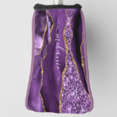 パープル金ゴールドグリッターゴルフヘッドカバー名前をカスタムする ゴルフヘッドカバー (回転90)