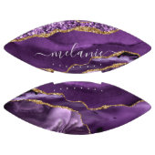 パープル金ゴールドグリッターサッカーと名前をカスタムする アメリカンフットボール (パネル)