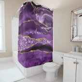 パープル金ゴールドグリッターシャワーカーテンお名前 シャワーカーテン (インサイチュ)