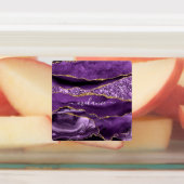 パープル金ゴールドグリッターシール付き名前をカスタムする ラベル (貼付)