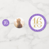 パープル金ゴールドグリッタースイート16名前と写真 コンフェッティ (正面)