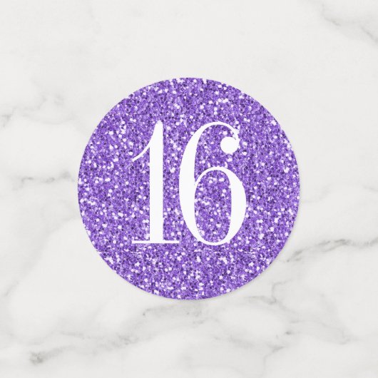 パープル金ゴールドグリッタースイート16名前と写真 コンフェッティ (スモール正面)