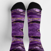 パープル金ゴールドグリッターソックス ソックス (上部)