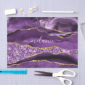 パープル金ゴールドグリッターティッシュペーパーと名前をカスタムする 薄葉紙 (クラフト)