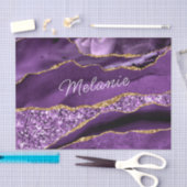パープル金ゴールドグリッターティッシュペーパーと名前をカスタムする 薄葉紙 (クラフト)