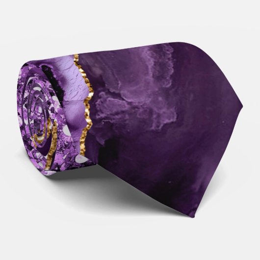 パープル金ゴールドグリッターネックタイと名前をカスタムする ネクタイ (ロール)