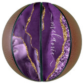 パープル金ゴールドグリッターバスケットボール名前をカスタムする バスケットボール (縦)