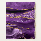 パープル金ゴールドグリッタープランナーと名前をカスタムする プランナー手帳 (裏面)