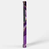 パープル金ゴールドグリッターマーブルギフト付き名前をカスタムする SAMSUNG GALAXYケース (右側面)