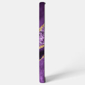 パープル金ゴールドグリッターマーブルギフト付き名前をカスタムする SAMSUNG GALAXYケース (左側面)