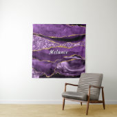 パープル金ゴールドグリッターマーブルタペストリー名前をカスタムする タペストリー (インサイチュ)