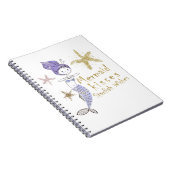 パープル金ゴールドグリッターマーメイドウィッシュヒトデキス ノートブック (右側)