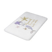 パープル金ゴールドグリッターマーメイドウィッシュヒトデキス バスマット (アングル)