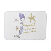 パープル金ゴールドグリッターマーメイドウィッシュヒトデキス バスマット (正面)