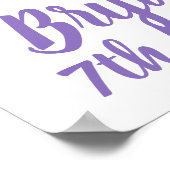 パープル金ゴールドグリッターマーメイドバースデーパーティーへようこそ ポスター (角)