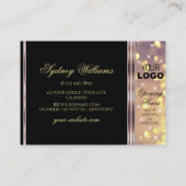 パープル金ゴールドグリッターロゴブラック薄紫デコ縁どア 名刺 (裏面)